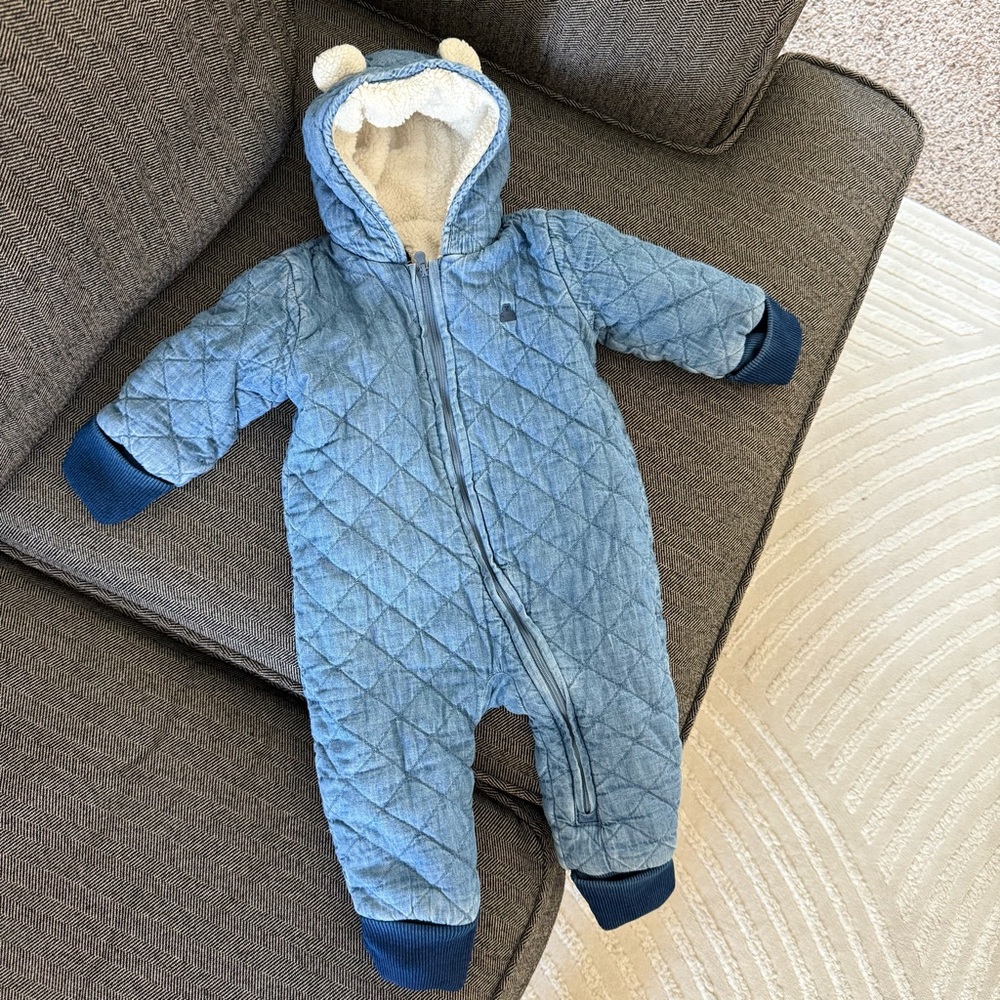 Babygap Quilted Denim Blue Warm One Piece
